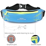 Sport Hüfttasche,Yica Running Bauchtasche Wasserdichte Gürteltasche Hüfttasche mit Kopfhöreranschluss Laufgürtel Lauftasche mit reflektierenden Streifen für Laufen, Wandern, Reiten für Samsung Galaxy S8/S8 edge/S7/S7 edge/iPhone 7/7 Plus / bis zu 6 Zoll usw - 