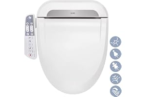 R FLORY FDB600 Electronic Smart Bidet Seat Easy Install Heated Seat Warm Dry and Water Eco Power Save Self Cleaning Healthy Separate Nozzle (Elongated-UK)