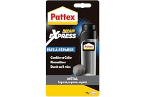 Pattex | Pâte à réparer Métal (tube de 48 g) – Pâte epoxy bi-composante avec particules de métal – Colle à base de résine époxy pour coller et réparer les métaux