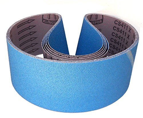 5 Stück Klingspor Schleifband CS411X | 100 x 1220 mm | Industriequalität | Zirkonkorund | Körnung nach Wahl (120)