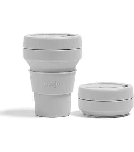 Stojo Tasse à Café Pliable 355 Ml - Silicone, Lavable - Pliable En 5 Cm - Voyage, Randonnée, Bureau
