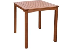 H4L Gartentisch Holztisch 70x70cm Tisch Eukalyptus Holz Gartenmöbel Terrassenmöbel Balkontisch