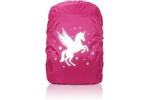 CAPANEUS Copri Zaino per Pioggia, 35L Reflective Impermeabile Bambino Copri Zaino, Coprizaino Impermeabile con Riflettenti, Copertura Zaino Antipioggia Universale per Scuola, Bicycling, Escursionismo, Viaggio