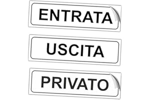 EVM Eticchette ENTRATA USCITA PRIVATO Segnaletica Targhetta in PVC Morbido laminato Opaco Adesivo impermeabile Porte Locali Ufficcio 15x4cm 3pz.