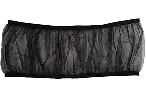 AKSIQIOL Large Universal Bird Cage Cover,Adjustable Soft Nylon Mesh Seed Catcher Guard, Stretchy Form-Fitting Skirt for Round & Square Cages,Black Breathable Bird Cage Net