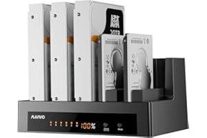 MAIWO 5 Bay External Hard Drive Docking Station for 2.5'' 3.5'' SATA HDD/SSD, USB3.0 HDD Dock with Offline Clone, 5 Bay Hard Drive Cloner/Duplicate, 110TB Capacity Expansion