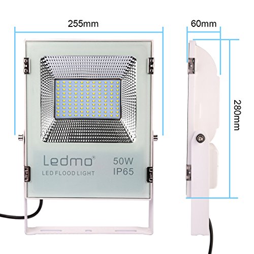 LEDMO® Kaltweiß 50W Led Fluter, 2017 Neu Stil Außenstrahler, CRI>80 IP65 LED Flood light Lampen Spotlicht Leuchtmittel Flutlicht - 4