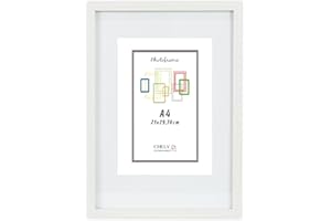 CHELY INTERMARKET MOD351 Marco Fotos Madera Moderno A4 Con Paspartú Interno 15x20cm Estilo Decorativo Elegante Cuadro Decoración Vertical Pared Regalo Hogar Oficina Color Blanco 1 Unidad