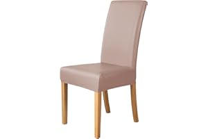 iEventStar PU Faux Leather Waterproof Stretch Dining Chair Cover Chair Protect Slipcover (Khaki, 4)