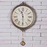 SHL 14-Zoll-Uhr Kreative Wohnzimmer Wanduhr Große Schaukel Swing Piano Retro Quarz Clock Mute