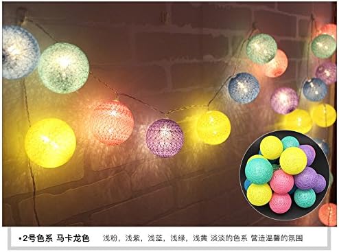 The ball lantern cotton-Ray Light-ray light rattan ball led Christmas lights string small Lantern Battery light ,3.3m in Lung-color 20 LED Battery)