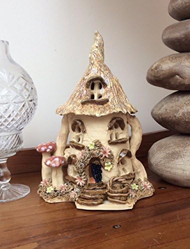 LARGE CANDLE HOLDER / Fairy house tea light holder / Ceramic night light