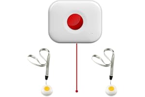 Wolf Guard Sistema de Alarma 4G, cordón SOS, botón de Llamada de Emergencia de marcación automática para Pacientes de Edad Avanzada, hogar Personal (2 Botones + 1 Receptor)