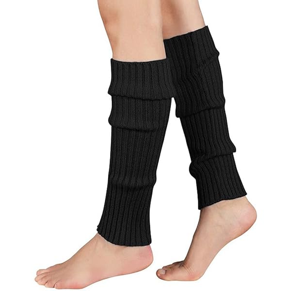 Damen Beinstulpen Schwarz - Gehäkelt Für Stiefel & Winter