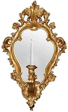Hickory Manor House Regence Candle Sconce Mirror, Gold Leaf by Hickory Manor House