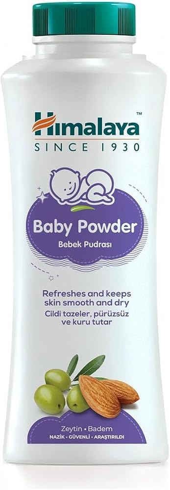 Himalaya Hassas Bebek Pudrası 200 gr | Zeytinyağı & Badem | Hassas Ciltler | Paraben, Silikon, Sentetik Renklendirici İçermez