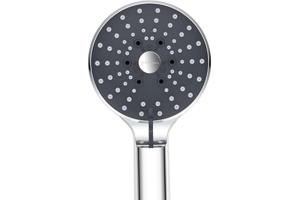 YEAUPE PRO duschhuvud högt tryck – 6 jet-lägen, rund stor (Φ100 mm), universal G1/2-kontakter, regn badrum handhållen för ele