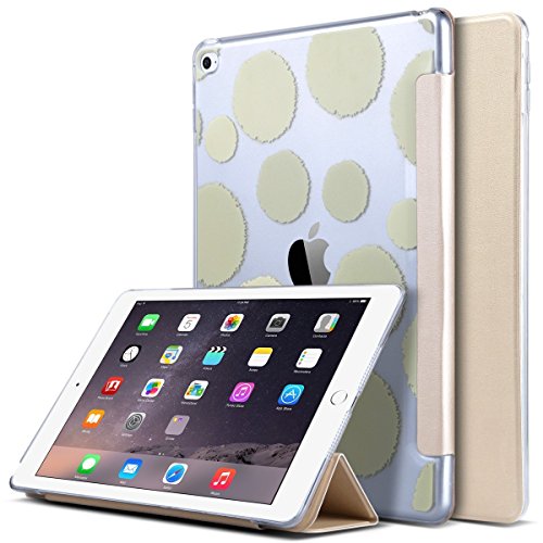iPad Air 2 Hülle, ULAK Ultra Dünn [Gemusterten Design] Wickelfalz Ledertasche mit Lichtdurchlässig Rückseite Abdeckung Schutzhülle für Apple iPad Air 2 / iPad 6 / Auto aufwachen / Schlaf Funktion (Champagne Gold) - 8