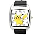 Produktbild taport Pikachu Pokemon quadratisch Quarzuhr schwarz Leder Band + Gratis Ersatz Akku + Geschenk Tasche