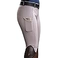ARENVO Fashion Ladies Horse Riding Tights Elastic High Polyester Equestrian Pants for Women Horse Riding Sports Skinny Trousers,White,M