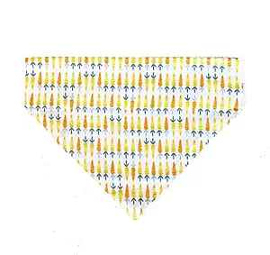 For The Fur Kids Summer Dog Bandana/Dog Scarf: Carrot Lover Bandana for Pets (White & Orange