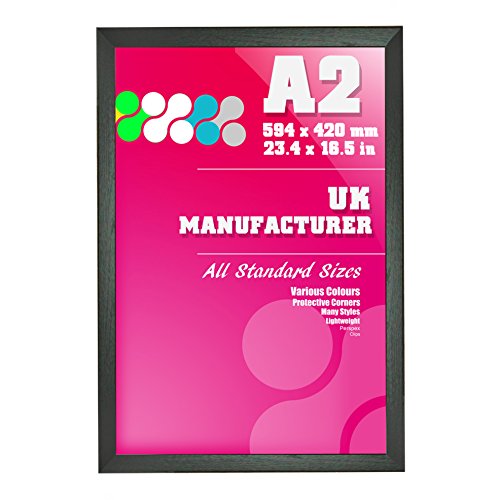 A2 Size 4CM Thick FLAT Shape Picture Photo Poster Frame Multi Colours Available - A 4EVERLESS (BLACK)