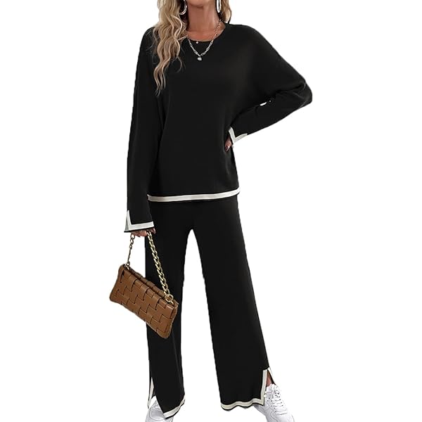 Pyjama Femme Confortable - Haut à Manches Longues Et Pantalon Avec Poches - Vêtement De Nuit