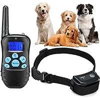 Professionell Erziehungshalsband mit Vibration, Licht, Anti Bell und Ton Trainingshalsband, Elektro, Wasserdicht, Wiederaufladbar, 330 yd Fernbedienung Ferngesteuertes Hunde Trainer
