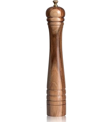 Macinapepe DeroTeno In Legno Di Acacia - Macinino Regolabile Acciaio Inox, 16.5 Cm, Ideale Per Sale E Pepe | Design Elegante - Foto 9