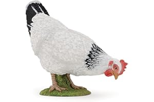 Papo picoteando Animals, craquelure, Color Figura de gallina Blanca Picante, la Vida en la Granja, Multicolor, 6,5 x 2,5 x 4,9 cm (51160)