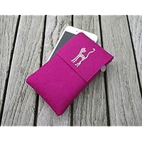 zigbaxx Handyhülle CAT - u.a. für iPhone X 10 /Smartphone-Hülle aus Woll-Filz mit Katze Kätzchen Kitty aus Strass - pink anthrazit-schwarz beige grau braun Geschenk Katzenfreund Katzenbesitzer Katzenliebhaber Weihnachten Geburtstag Muttertag