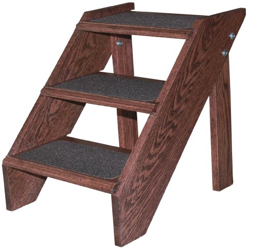 Premier-Pet-Steps-Tall-Open-Riser-Steps-Solid-Oak-Tread-with-Non-Slip-Surface-in-a-Rich-Cherry-Stain-17-Inch