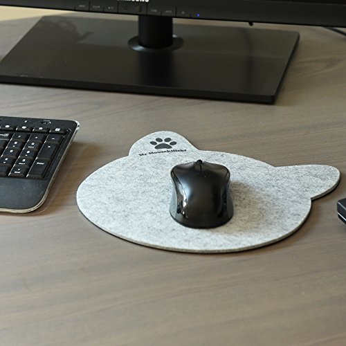 MR MOUSEKILLSKI – stylisches Mousepad aus hochwertigem Filz | perfekt für Katzenliebhaber | vielfältig einsetzbar als originelle Unterlage| hervorragende Anti-Rutsch-Beschichtung | grau-meliert - 3