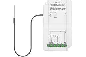 MOES WiFi Smart Modulo interruttore fai da te con sensore di temperatura impermeabile, controller a doppia uscita, telecomando wireless Smart Life, funziona con Alexa Google Home…
