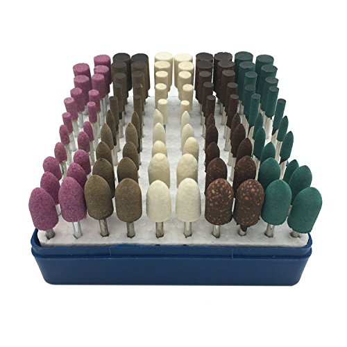 Preisvergleich Produktbild HYCC 100stück Multifunktionale Wolle / Sesam / Gummi / Rindsleder Schleifsteine Punkte Elektrische Schleifen Polieren Zubehör Befestigung Mixed Set - Fit Dremel-1 / 8''(3mm) Shank