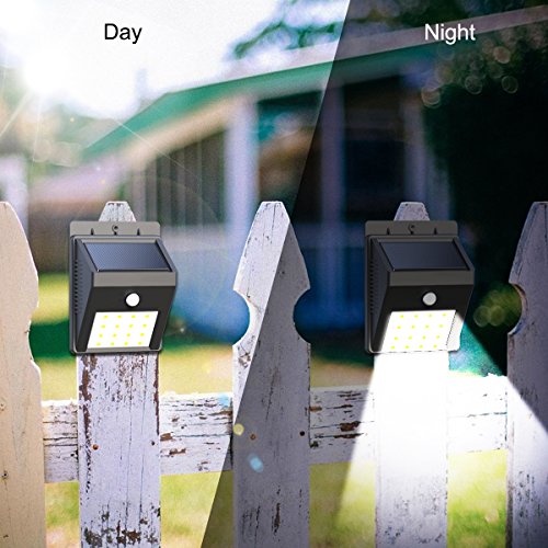 16 LED Solarleuchten mit Bewegungsmelder, E-Tro Wasserdicht Solar Licht Solar Wandleuchte, Super Hell Solar Außenleuchte Bewegungssensor Solarlampe Auto On / Dim / Off für Außenbeleuchtung - 5