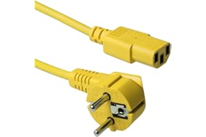 ACT Schuko - C13, 3.0m cavo di alimentazione Giallo 3 m Accoppiatore C13