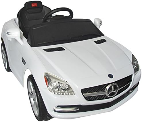 Flying Gadgets Mercedes SLK Class 2010 Radio Controlled (RC) Ride-On Toy Car for Children With Remote Control Over Ride (White)