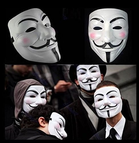 2015 NEW V wie Vendetta Maske mit Eyeliner Nostril Anonymous Guy Fawkes Fancy Adult Kostüm Zubehör Halloween-Maske Boolavard Ltd - 2
