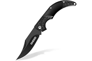 Omesio coltello tascabile mini 8,5 cm piccolo coltello pieghevole a due mani coltello portachiavi outdoor affilato nero ideale per il campeggio e la caccia