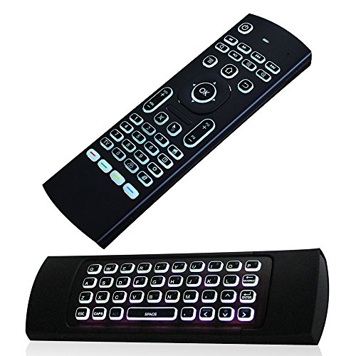 JUSTOP F40 Hintergrundbeleuchtung Mini Wireless Tastatur Air Maus 3D fliegen Controller Built in Gyro Sensoren kommt mit Nano USB Empfänger ideal für Android Kodi Boxen, HTPCs, Smart TVs, Apple TV, rasberry PI, Laptops, Präsentation etc.
