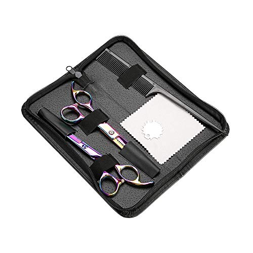 Jeu de ciseaux de coiffure en acier inoxydable, revêtement en titane coloré, coiffure, coiffeur préféré