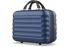 NUMADA - Neceser Viaje Grande Rígido ABS Upfly (31x31x17cm) de 11L de Capacidad con Goma Elástica Trasera para Adaptarlo a la Maleta y Asa para Transporte | Azul Marino