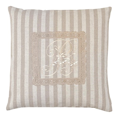 LS20 Linen Stitching Kissen Streifen Natur OHNE INLETT ca. 40 x 40 cm