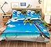 Produktbild Blau 3d Strand Meer Himmel und Coco 313 Bettwäsche Kissenbezug Quilt Bettbezug-Set mit König Königin | 3d-Bettwäsche, AJ Tapete mit 7