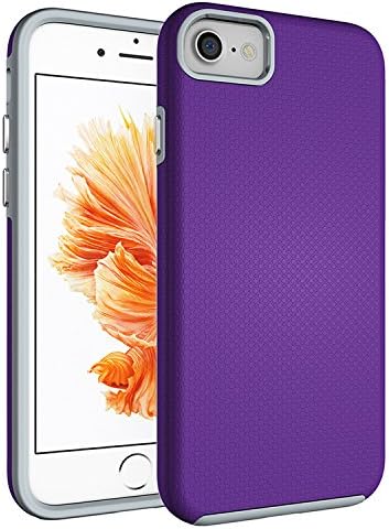FUTLEX Back Cover Compatible with iPhone SE (2020) iPhone 8 7 Case, Rugged Ergonomic Grip Raised Lip - Purple