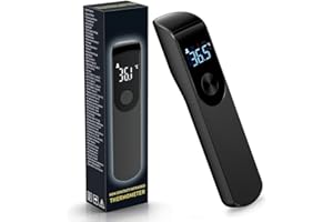 COOLEAD Termómetro Digital No Touch Infrared con Pantalla LCD y Alarma de Fiebre, ℃ / ℉, Lectura Instantánea (Negro)
