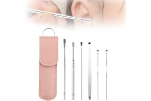 CLRZOL Pulitore per le orecchie, set di strumenti per la pulizia delle orecchie, kit per la pulizia delle orecchie, set di strumenti portatili per la pulizia del cerume a spirale (Rosa)