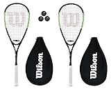 Patron de Cuerda - 12 x 18 2 x Wilson Blade Team raqueta de Squash + 3 pelotas de Squash