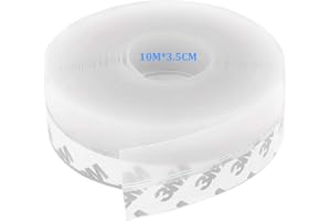 JEMESI silikonowa taśma uszczelniająca do drzwi, przezroczysta uszczelka na warunki atmosferyczne, odporna na warunki atmosferyczne, kurz, odporna na owady, dźwiękoszczelna (35 mm × 10 m)